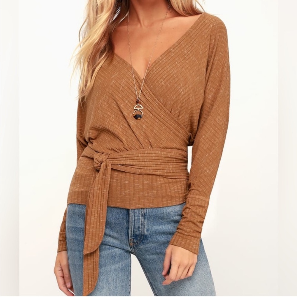Free People east coast Moroccan spice draped dolman sleeve wrap top